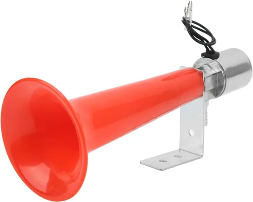 Vista 7 de Hupe Pfeife, bocina de aire turca de 12 V, silbato turco, bocina universal Moto Wolf de 24 V/12 V, silbato turco, rojo de 180 db, para automóviles