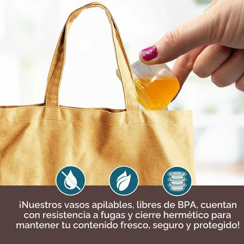 Vista 4 de Reli. Recipientes pequeños de 2 oz con tapas 500 juegos Vasos de plástico