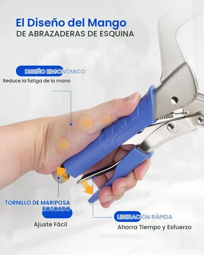 Vista 5 de DRAGONITE Abrazadera C resistente, alicates de bloqueo con agarre de tornillo de banco con almohadillas giratorias, abrazadera facial de 15 pulgadas