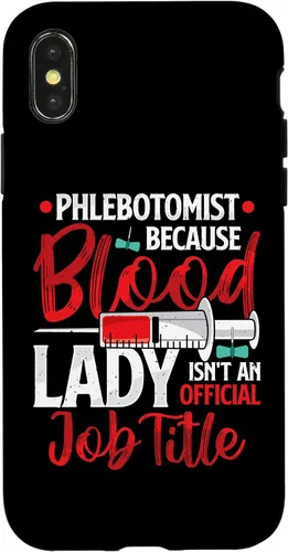 Vista 5 de Funda para iPhone 12 mini flebotomista Because Blood Lady Funny Phlebotomy Nurse para mujer