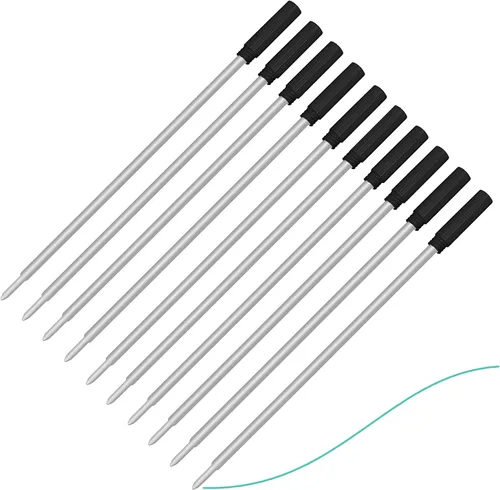 Vista 6 de Pen Savings - Paquete de 10 repuestos de bolígrafo compatibles con bolígrafos Cross, tamaño mediano, paquete a granel (5 negros / 5 azules)