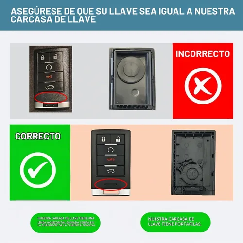 Vista 3 de Funda de repuesto para llavero de 5 botones para Cadillac CTS STS XTS SRX ATS ELR Coupe 2008-2013