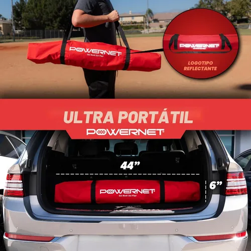 Vista 5 de PowerNet Baseball Softball Practice Net 7x7 with Baseball Accessories for Practice Pitching, Batting & Fielding, Ball Caddy, Weighted Baseballs, Tee