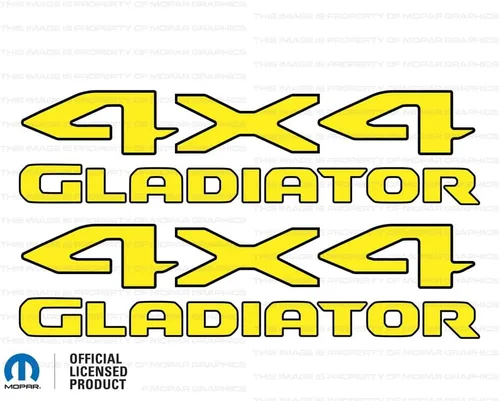 Vista 10 de Adhesivos gráficos de cabecera de gladiador 4x4 para Jeep Wrangler/Gladiator JL/JT (2019-2024) 392 bronce con contorno negro F392BO (juego de 2)
