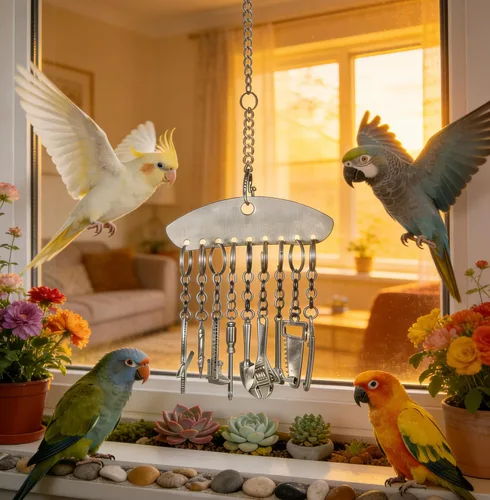 Vista 4 de Bird Toys for Parrots, Chew & Foraging Toys for Small/Medium Birds
