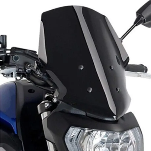 Vista 4 de Parabrisas de motocicleta MT07 FZ07 con soporte de montaje compatible con Yamaha MT-07 FZ-07 MT 07 FZ 07 2018 2019 2020 (color: negro)
