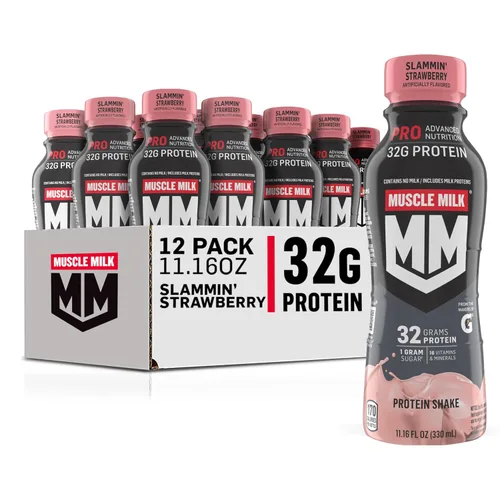 Vista 9 de Muscle Milk Pro Advanced Nutrition - Batido de proteínas, chocolate Knockout, botella de 11.16 onzas líquidas, paquete de 12, 1.13 oz de proteína