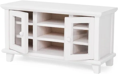 Vista 10 de Odoria 1/12 soporte de TV en miniatura accesorios para muebles de casa de muñecas, Burlywood