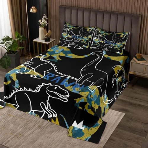 Vista 9 de Manfei Colcha de flores de cerezo tamaño individual, juego de colcha de cielo estrellado de nubes de luna, decoración de habitación para niñas