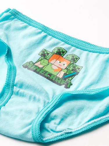 Vista 3 de Minecraft Girls 10-Pack 100% Cotton Underwear and Super Soft Hipster in Size 4, 6, 8, 10