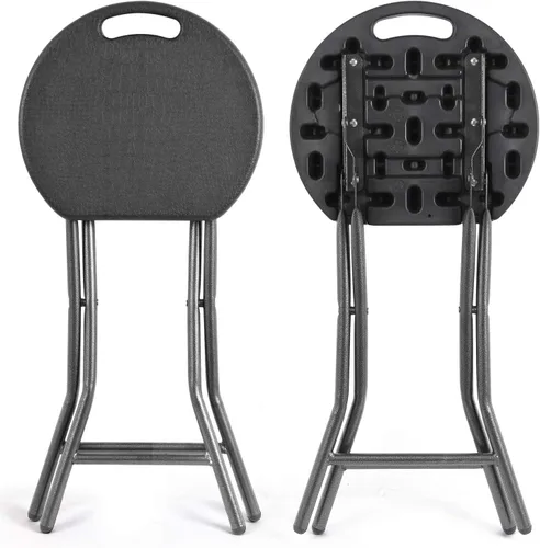 Vista 8 de 5Rcom Taburetes Plegables, Paquete de 1 Taburetes Portátiles con Asa, Taburete Plegable para Adultos con Patas de Marco de Acero Resistente