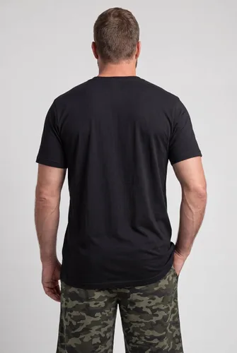 Vista 3 de KingSize Big & Tall - Camiseta ligera, sin encogimiento, con cuello redondo para hombre Negro