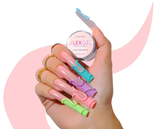 Vista 5 de Kiara Sky Uñas profesionales *NUEVO* Gel flexible (gel de moldeo transparente transparente para arte de uñas)