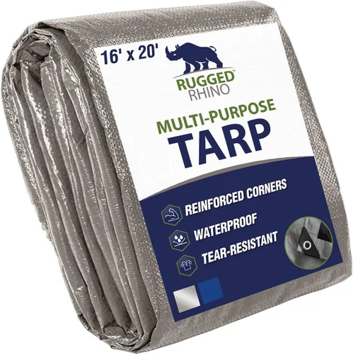 Vista 35 de RUGGED RHINO Lona resistente 100% impermeable para todo tipo de clima, lonas resistentes a la temperatura UV de 5 mil, cubierta multiusos de alta