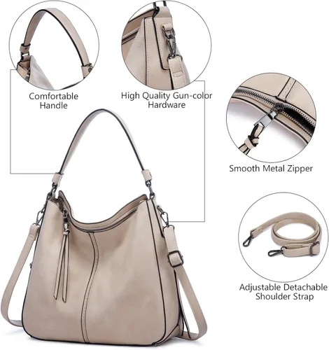 Vista 5 de Realer Bolsos de mano Hobo, bolsos para mujer, bolsos de cuero y bolsos de mano, bolsillos, bolsos cruzados grandes