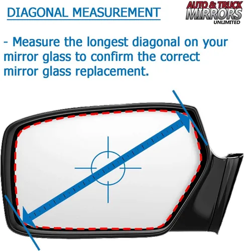 Vista 4 de Cristal espejo + almohadilla adhesiva de tamaño completo para Chevrolet Cruze 2016-2019 reemplazo del lado del conductor (2017 2018 16 17 18 19)