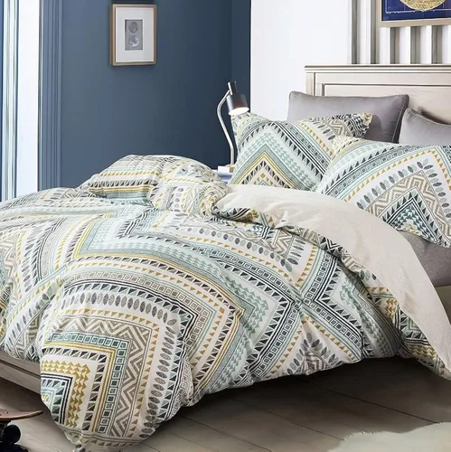Vista 44 de Sleepbella - Edredón tamaño individual, algodón de 600 hilos, patchwork a rayas en blanco y azul marino, diseño reversible en azul, con relleno