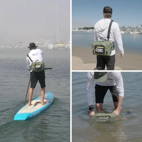 Vista 5 de Riñonera impermeable Riñonera de pesca lumbar sumergible de 8 litros con cremallera hermética Perfecto para pesca con mosca, canotaje, camping