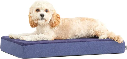Vista 13 de Barkbox; cama para perro con plataforma de espuma viscoelástica, colchón de felpa para alivio ortopédico de articulaciones, lavable a máquina
