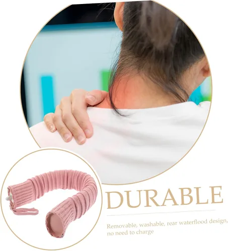 Vista 3 de Bolsa de agua caliente en forma de U con fugas, material duradero, preservación del calor frío para alivio de hombros, funda de punto extraíble