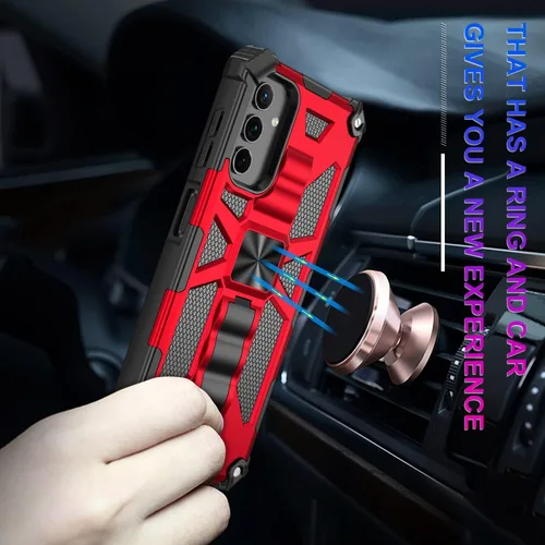Vista 5 de Asuwish Funda para Samsung Galaxy A14 5G con protector de pantalla de vidrio templado y accesorios para celda, soporte protector híbrido resistente