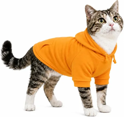 Vista 18 de Lovelonglong Sudadera básica con capucha para perros, 100% algodón, se adapta a perros pequeños, medianos y grandes, color negro, XS