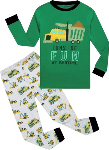 Vista 77 de Little Hand Pijamas para niños pequeños, Monster Truck 100% algodón, dinosaurio para niños, 2 piezas, ropa de dormir, conjuntos de ropa de dormir