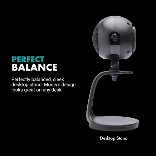 Vista 7 de Movo WebMic - Micrófono USB con soporte de escritorio en negro, micrófono de computadora de condensador cardioide para PC y Mac con ganancia