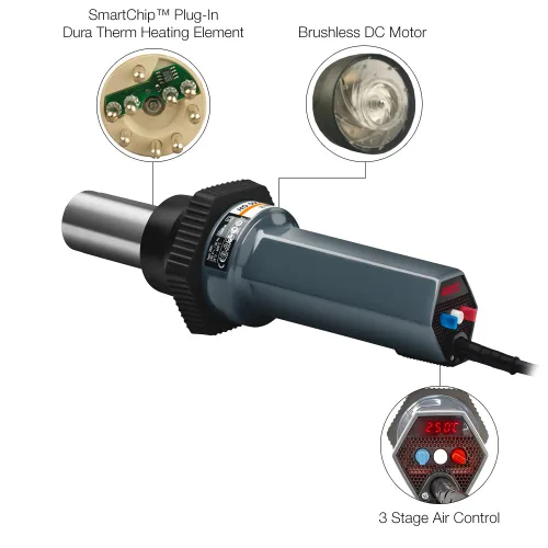 Vista 2 de Steinel Herramienta eléctrica industrial HG 5000 E - Pistola de calor de 230 V con salida de 28 cfm, control de temperatura y flujo de aire