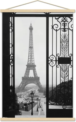 Vista 16 de Trends International Póster de pared de la Torre Eiffel - Puerta VIew, 14.725 x 22.375 pulgadas, versión enmarcada de madera de granero