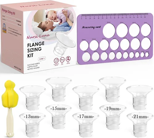 Vista 14 de Kit de Dimensionamiento de Brida Nursi Luna 3 en 1 con 8 Piezas de Insertos de Brida 15/17/19/21mm, Kit de Insertos de Brida de Silicona