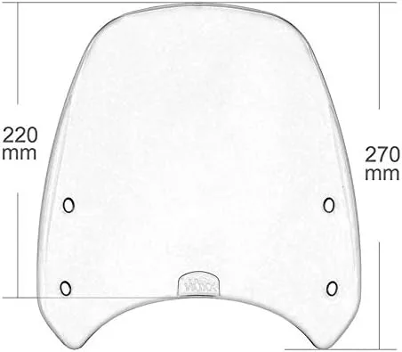 Vista 3 de GLoyer Motorcycle Windshield Windscreen Windshield Fly Screen Shield Wind Deflector with Bracket Compatible with Ducati Scrambler 400 800 2015 2016
