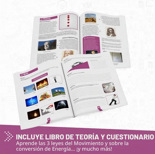 Vista 3 de Engino Discovering STEM juego de construcción leyes de Newton inercia, impulso, cinética y energía potencial