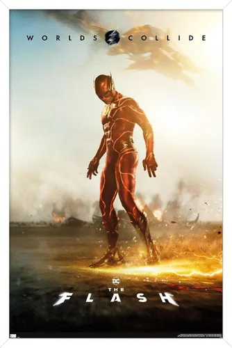 Vista 14 de DC Comics Movie The Flash - Póster de pared de una hoja, 34 pulgadas de largo x 22.4 pulgadas de ancho, versión enmarcada en negro Versión con marco