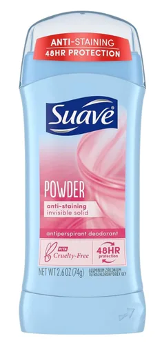 Vista 2 de Suave Desodorante 2.6 onzas 24 horas polvo invisible sólido (2.6 fl oz) (paquete de 2)