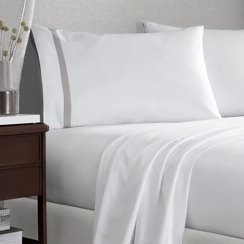 Vista 19 de Martex Par de fundas de almohada ultra suaves con dobladillo de la serie 2000, King, gris claro