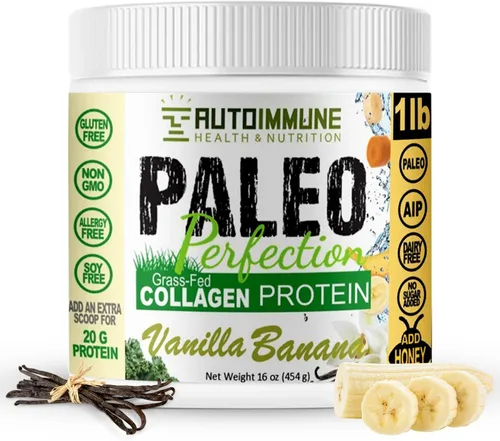 Vista 17 de Autoimmune - Polvo de proteína de colágeno sin estevia, sin OMG, colágeno en polvo para mujeres con fibra de manzana, brócoli y zanahoria, paleo