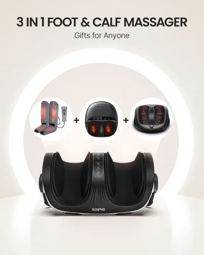 Vista 9 de RENPHO masajeador Shiatsu de pies con calor, masajeador de pies y pantorrillas, regalos de cumpleaños y Navidad para mujeres, hombres y personas