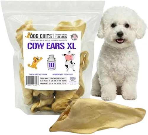 Vista 9 de Dog Chits Orejas de vaca para perros – Golosinas para perros totalmente naturales con orejas de vaca y masticables de entrenamiento – Alto
