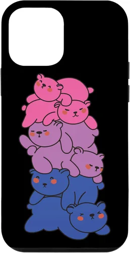 Vista 12 de Funda con diseño de oso LGBTQ para iPhone 15 con bandera bi