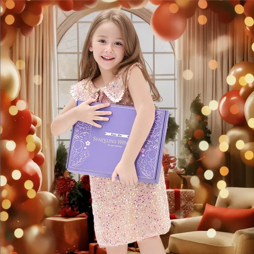 Vista 4 de Vestido de lentejuelas brillantes para niñas, vestidos de fiesta de princesa para niñas pequeñas, traje de cumpleaños, vestidos para ocasiones