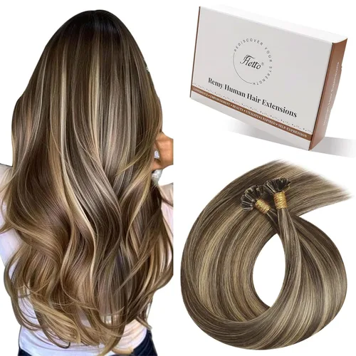 Vista 69 de 【Descuento】Hetto - Extensiones de cabello con cinta adhesiva, 40g, extensiones de cabello humano, color rubio ceniza oscuro degradado a rubio medio
