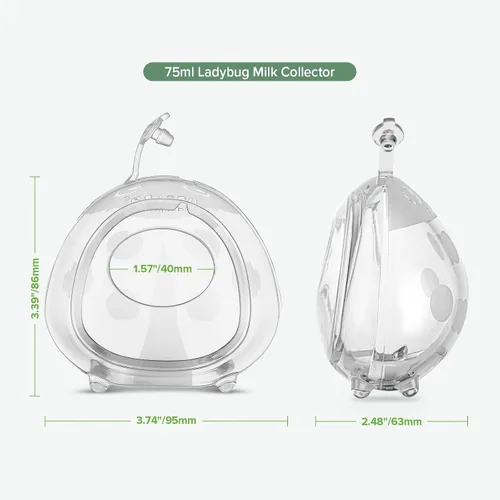 Vista 8 de haakaa Ladybug Colector de Leche Materna de Silicona - Copas Protectoras para Lactancia, Protege Pezones Doloridos, Extra Suave y Reutilizable