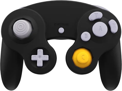 Vista 5 de eXtremeRate Placa trasera negra para Nintendo Gamecube Controller, cubierta de repuesto de agarre suave al tacto con botones para controlador