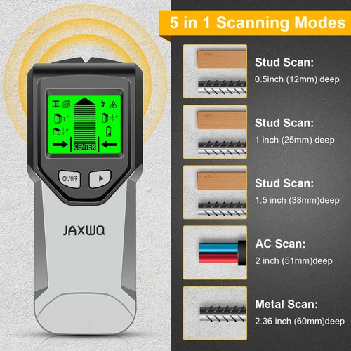 Vista 3 de Detector de Vigas Escáner de Pared - Herramienta Detector de Vigas 5 en 1 con Chip Inteligente y Pantalla LCD HD, Detector de Vigas Buscador