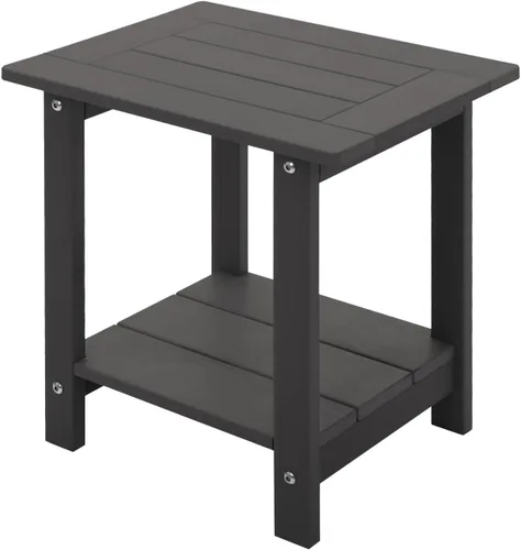 Vista 13 de Mesa auxiliar doble Adirondack Meluvici resistente a la intemperie, mesa de centro rectangular para exterior para silla Adirondack, Aruba