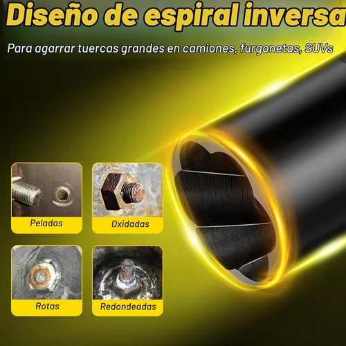 Vista 6 de Juego de Dados para Tuercas de Orejeta Grandes 17-36mm, Herramienta de Remoción de Seguros de Rueda de Impulso de 1/2", Kit Extractor de Pernos