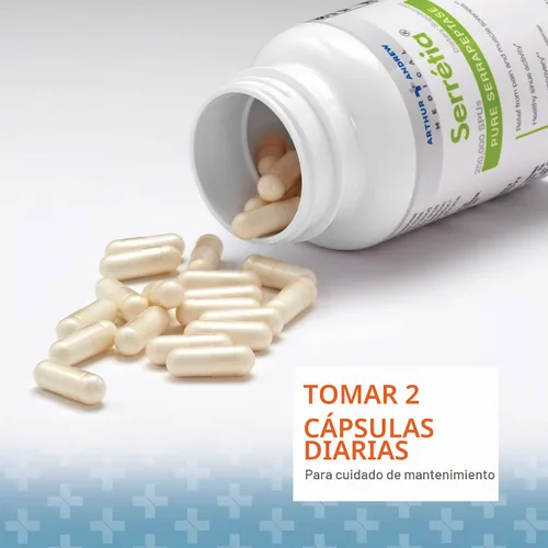 Vista 6 de Arthur Andrew Medical, Serretia, Enzima Serrapeptasa pura, 30 cápsulas