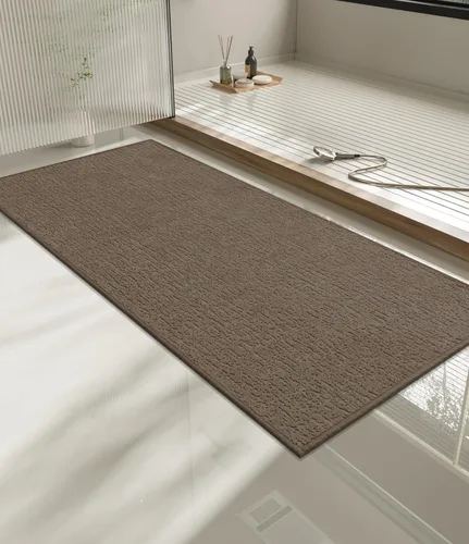 Vista 14 de Chakme Juego de 2 alfombras de baño ultrafinas, absorbentes, antideslizantes, lavables a máquina, color negro, 17 x 24 pulgadas / 17 x 30 pulgadas