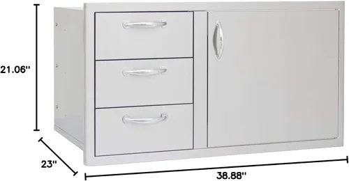 Vista 5 de Combo de puerta de acceso de 39 pulgadas/cajón triple